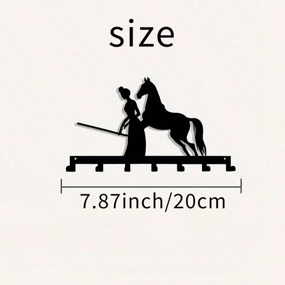 

Knight and Horse Key Hook Set 7 Hooks Wall Mounted Rust Proof Decorative Storage Rack 12x20