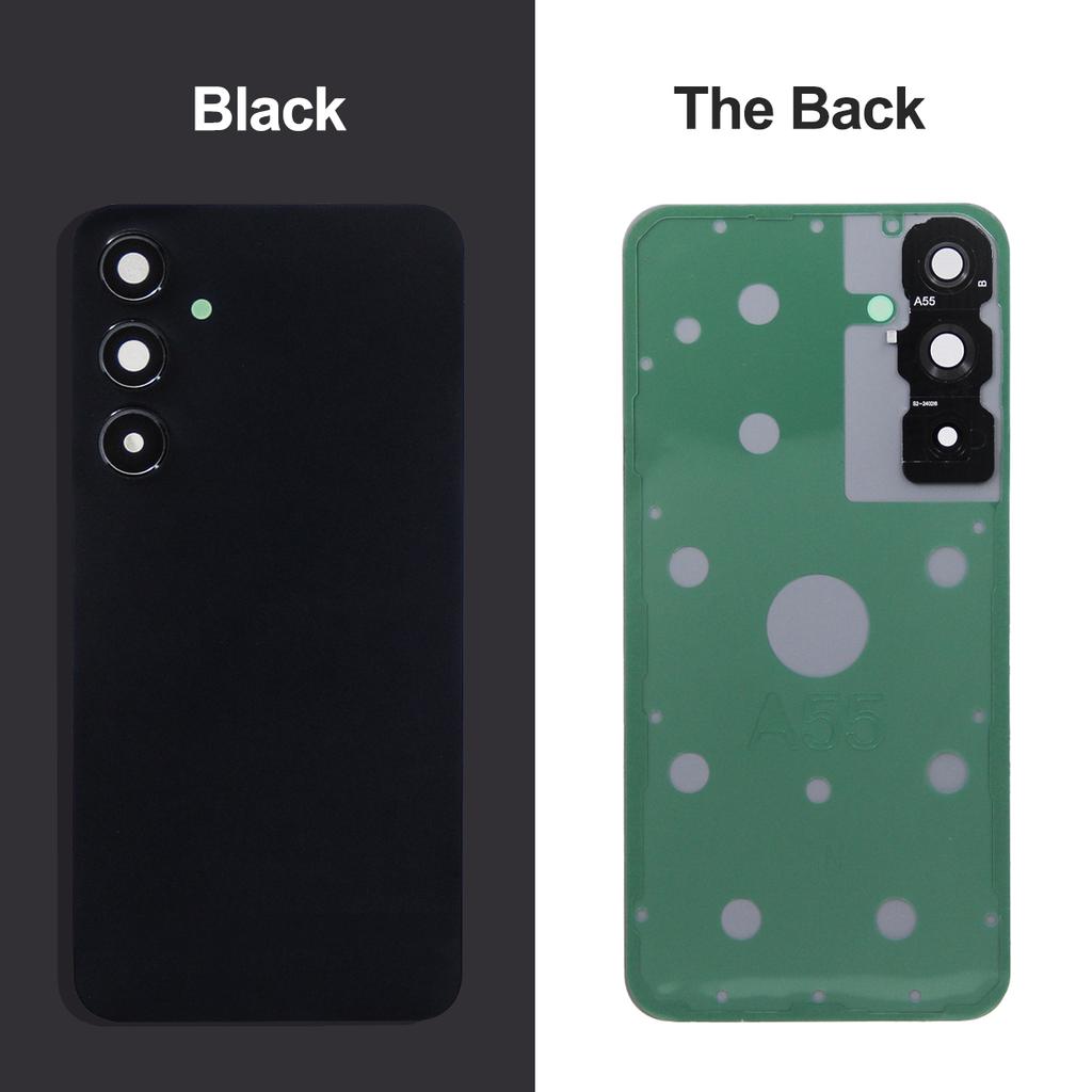 Pro Samsung A55 A55 5G A556B Zadní sklo Kryt baterie Zadní panel krytu dveří Náhradní díly s rámečkem objektivu fotoaparátu