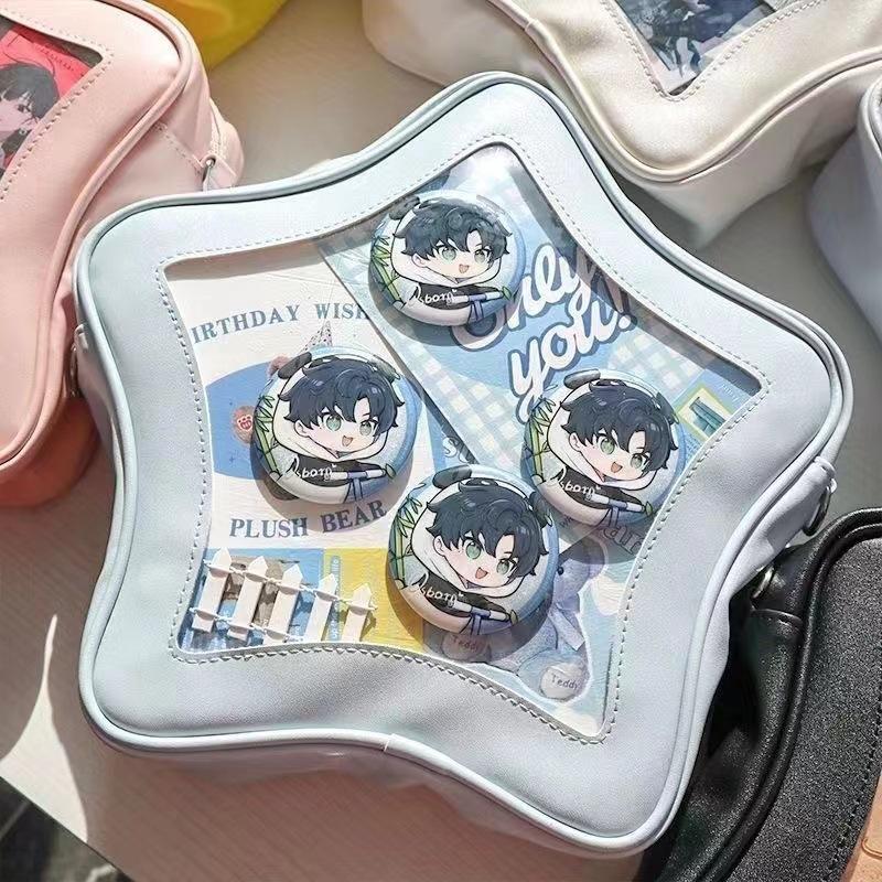 Original Søt Kawaii Ita-veske Anime Femspisset Stjerne Toveis Skulderveske GateMote Ulzzang Skulderveske