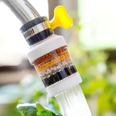 6-lagiger Wasserfilter-Wasserhahnreiniger, abtrennbar, 360 Grad spritzwassergeschützt, drehbar, universeller Wasserhahn für Zuhause, Küche, Bad