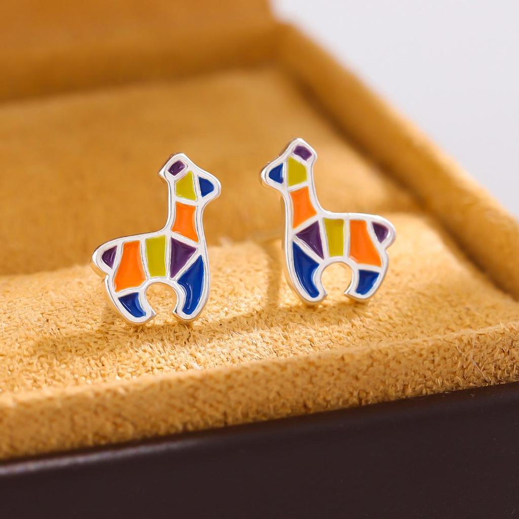 Charming Colorful Fawn & Giraffe Stud Earrings for Women