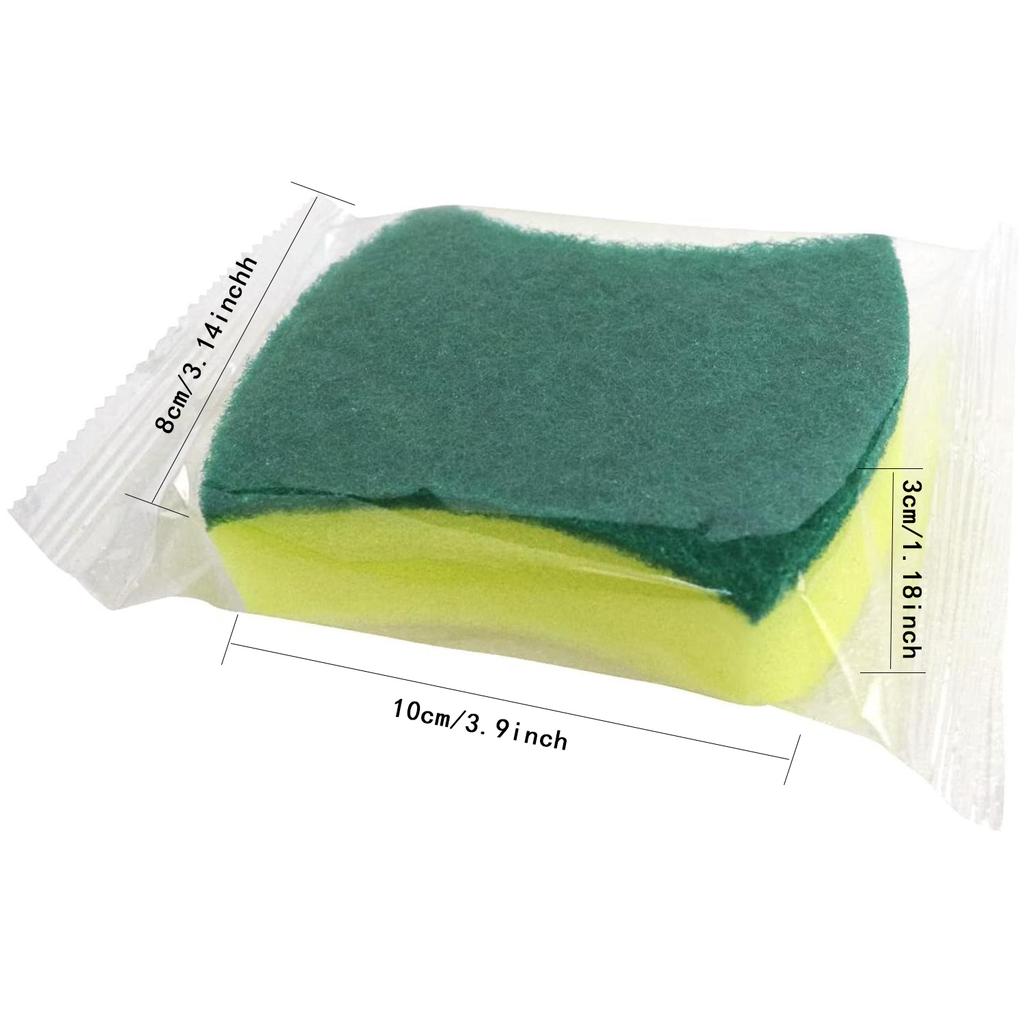 24pcs Highly Absorbent Cleaning Sponges Individually Wrapped Pot Rust Stain Sponge Brush Kitchen Grease Cleaner Household