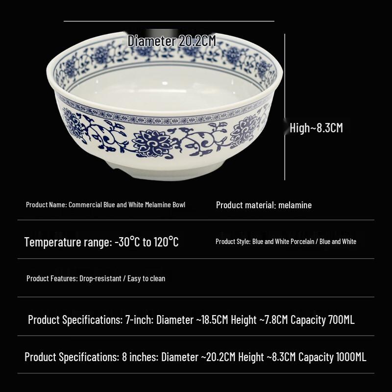 Yi Lan Chinese Blue & White Ceramic Rice Bowl
