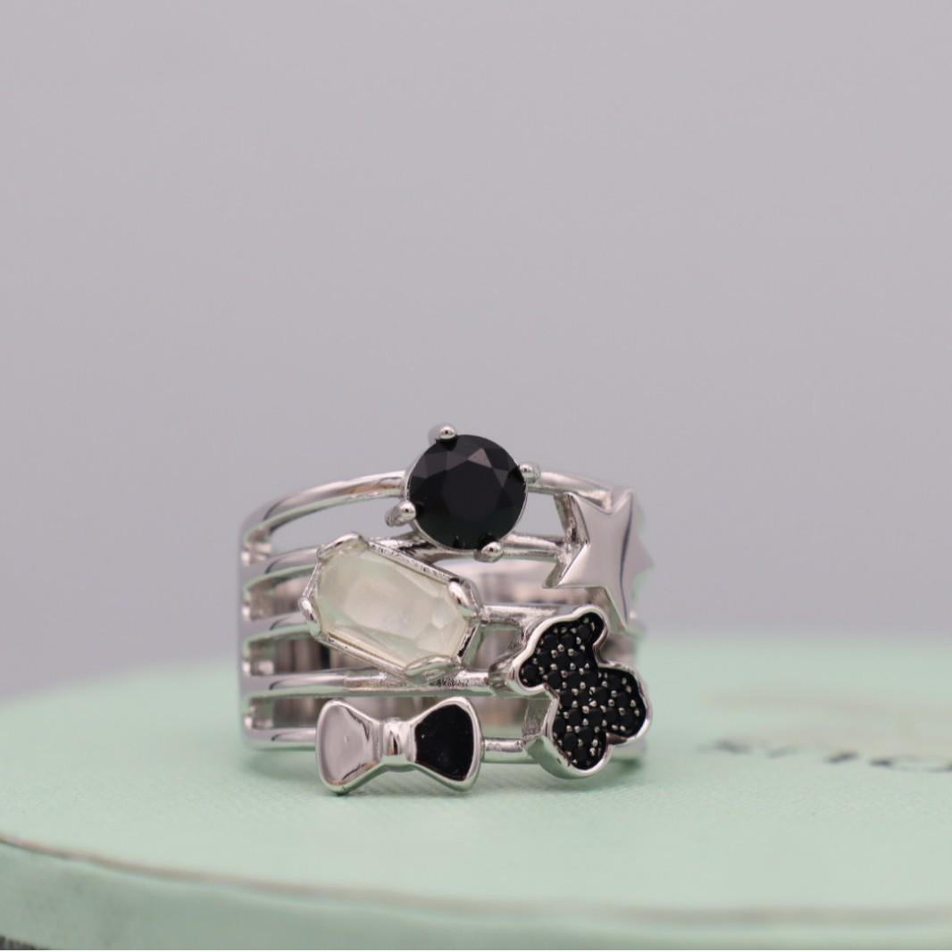 

Минималистичное кольцо с цирконом из серебра 925 пробы в виде медведя, элегантный европейский и американский стиль, универсальное украшение на День святого Валентина 52 белый