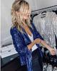 European & American Casual Multicolor Sequin Long Sleeve Suit Jacket