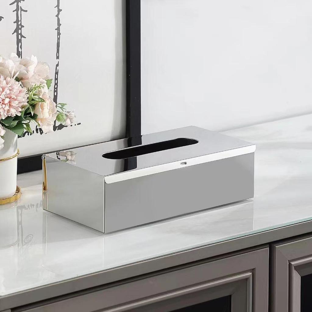 Stainless Steel Wall-Mounted Tissue Box for Hotel, Coffee Table, Restaurant, or Bathroom - Multi-Functional Pull-Out Design