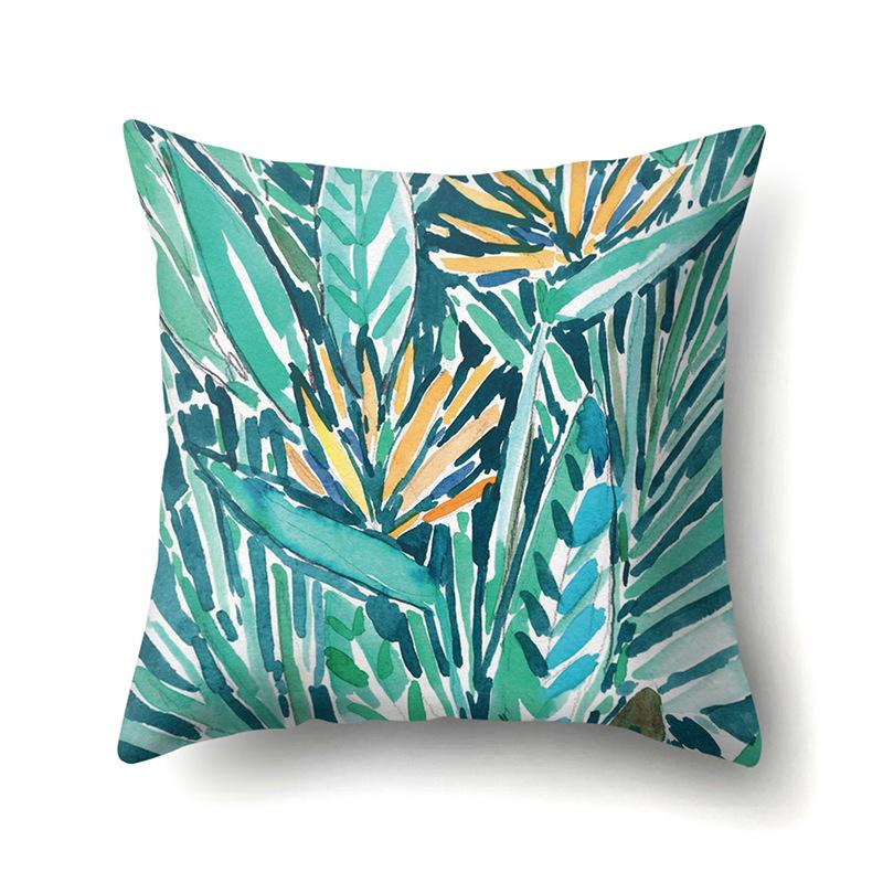 Polyester Pillowcase Plant Fresh Car Decoration Home Printed Pillowcase Sofa Cushion Cover