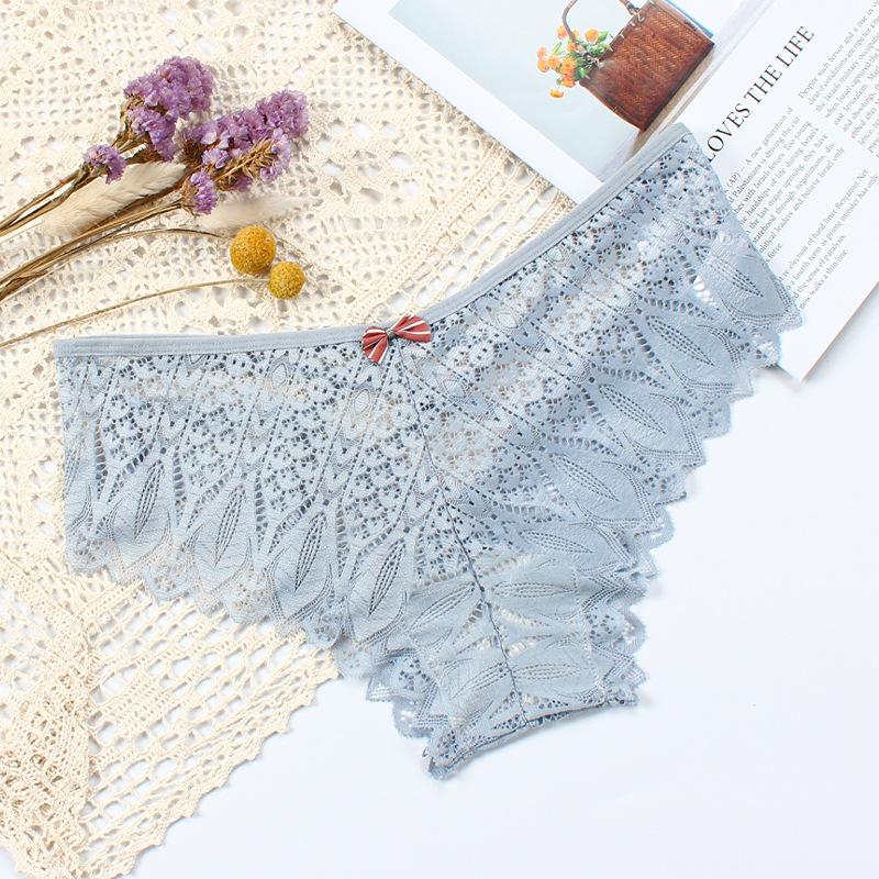 Sexy Panties Women Lace Low Waist Briefs Female Hollow Out G-String Underwear Solid Lingerie Underpant Breathable Comfortable Fashion Einson