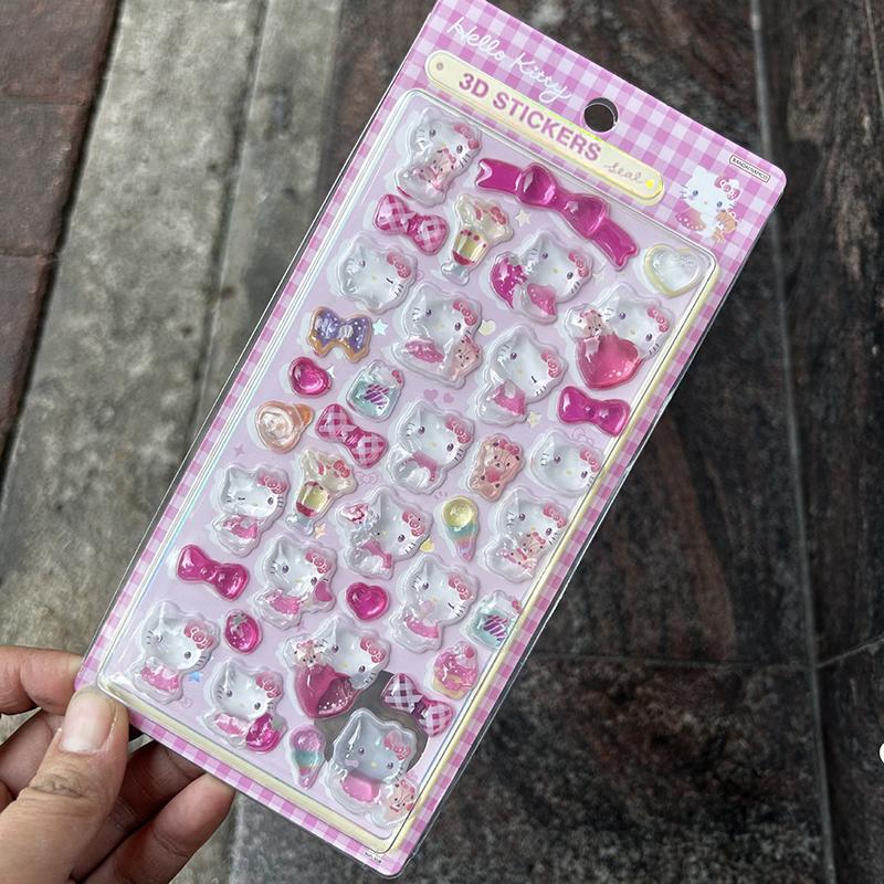 1/8Pcs 3D Sanrio Stickers Sanrio Kuromi Pochacco  My Melody Cinnamoroll Hangyodon Case Bag Decoration Birthday Gifts