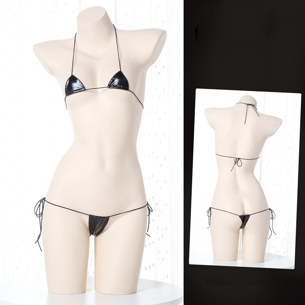 Halter Lace-up Lingerie Patent Leather Lingerie Sexy Lingerie