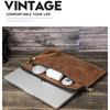 Retro Echt Leer Laptophoes CONTACTEN Macbook Pro 14,2 Inch Tablet Handtas Dagelijks Kantoor Zaken Cadeau Laptop Aktetas
