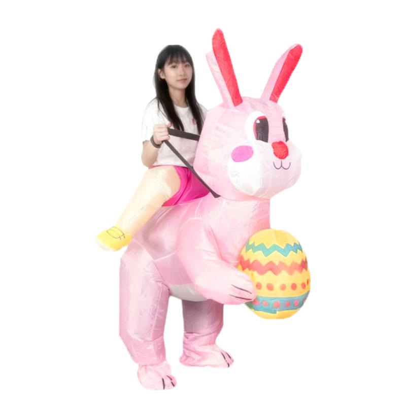 Funny Cartoon Halloween Inflatable Costume Set: Frog, Rabbit, Pink Pig, Cow for Parent-Child Parties