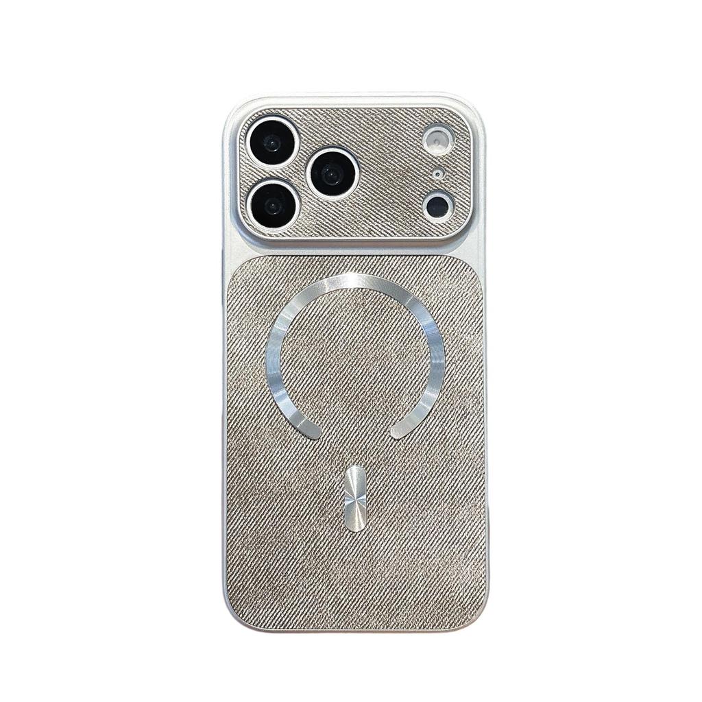 Compatible Apple iPhone Case: 17 Pro Max Denim Texture, C-Ring Magnetic Attraction, iPhone 16 & 15/14 Plus Protective Cover.