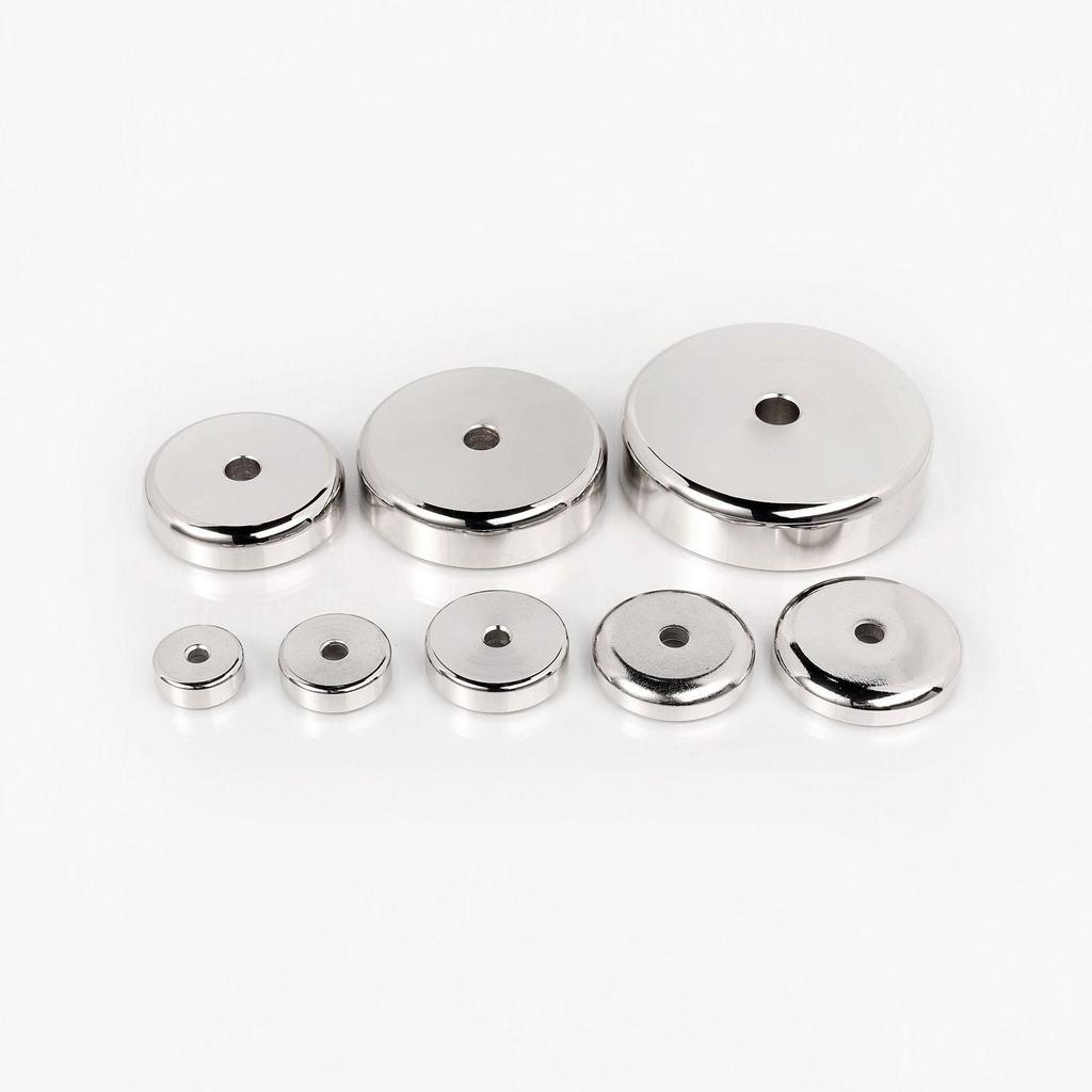 Nickel-Plated Neodymium Iron Boron Magnet with Internal Thread for Door & Window Fixing