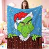 Extra Grinchy Today Theme Cute Flannel Blanket Machine Washable Fleece Blanket For Living Room Bedroom Gaming Room Party Decor Christmas Gift