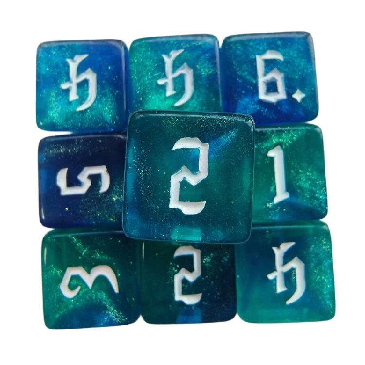 Round Corner Six Sided Dices Bulk, Pack of 6 Assorted Color 16mm D6 Acrylic Dices Cubes with Large Number for Kids Use