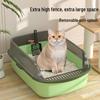 Extra Large Semi-Enclosed Anti-Splash Cat Litter Box - Double Layer Kitten Toilet Essentials