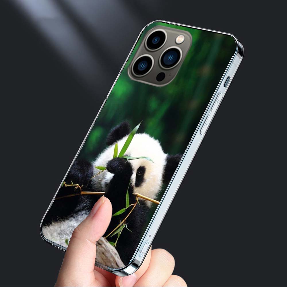 Panda Baby, Giant Panda Family Phone Case For Iphone 16E 15 Pro 14 Plus 17E 16 17 Pro Max Air 11 12 13 Mini Shockproof Capa C