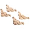 4x Wooden Carved Corner Onlay Furniture Applique Mouldings Decal DIY Home Decor