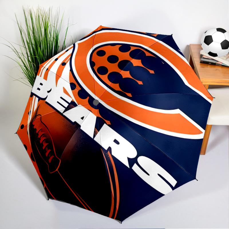 Chicago Bears Umbrella - Automatic Open/Close, Compact 8-Rib Lightweight Umbrella Essential for outdoorPicnic Accessory Fan Gifts