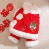Pet Winter Vest Dogs Cats With Scarf Chinese Style Festive Outfit Warm Fleece Lined Dog Coat New Celebration