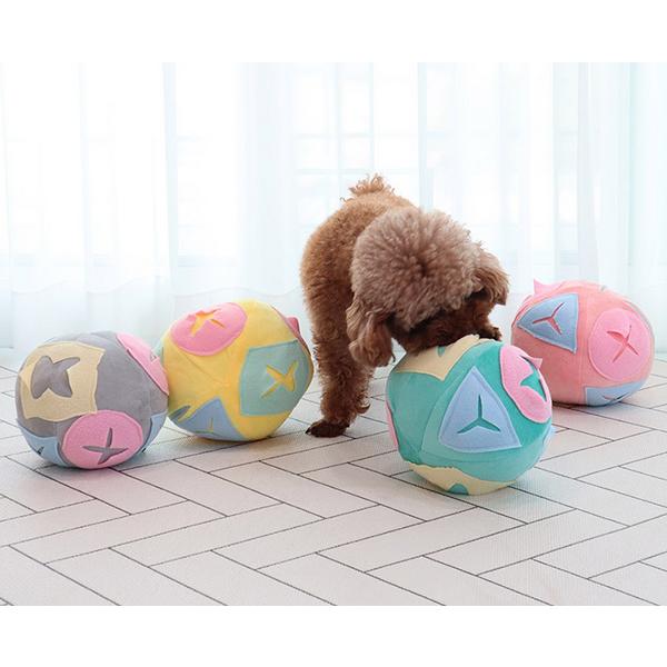 Dingdongpet Pet Pastel Nose Work Ball Cover Detachable, Yellow, 1 Piece