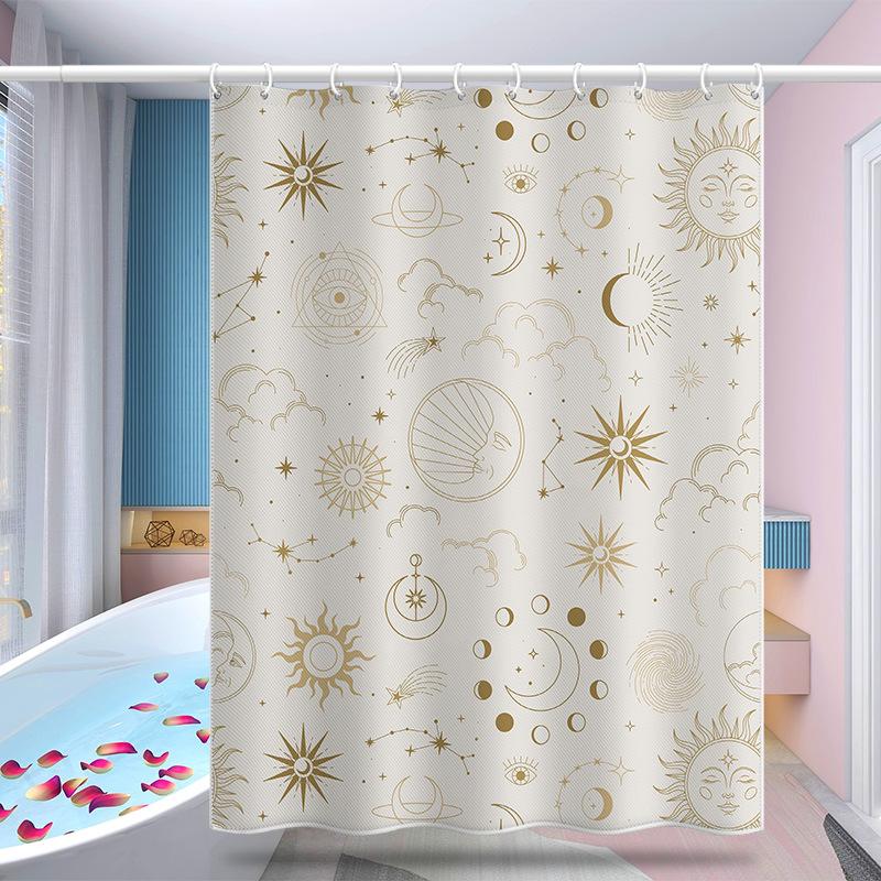 Badezimmer verdickter wasserdichter Vorhang, schimmelfester Duschvorhang, Duschtrennwand-Vorhang, Duschvorhang, Badezimmer-Vorhang, kostenlose Perforation