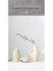 Beige Minimalist Ceramic Vase for Modern Home Decor and Flower Arrangement
