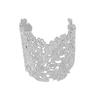 Bracciale Foglia Fiore Design Traforato Elegante Bracciale Aperto Largo Esagerato per Donne