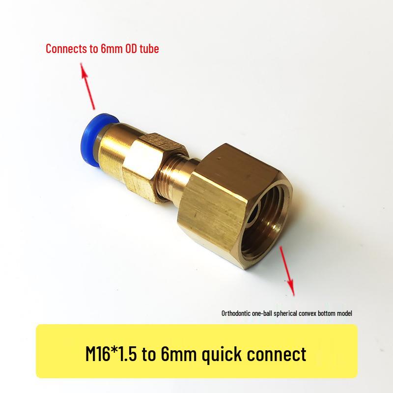 Stickstoff-Druckminderer mit 4mm Schnellanschluss und Sauerstoffregler-Manometer M16-Adapter