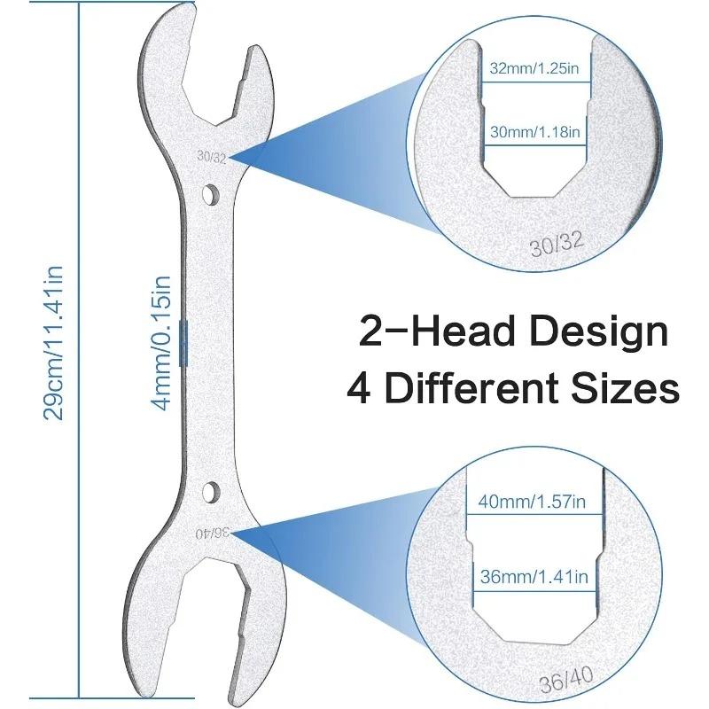 Open End Wrench Set Ultra-thin Flat Wrench Tool –30/32/36/40mm Multi-Function Double-end Fixed Open-end Wrench Repair Tools серебряный