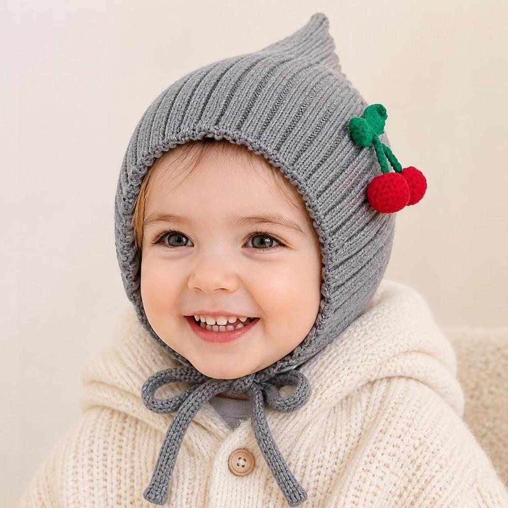 Thick Infant Winter Hat Soft Girls Knitted Hat Fashion Baby Hooded Hat