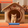 Washable Enclosed Pet Nest: Warm Bed for Cats and Dogs