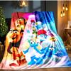 Blue Smur-f Characters Blanket Flannel Throw for Sofa, Indoor, Camping, Living Room, Office, Chair, And Bed Soft Birthday Gift