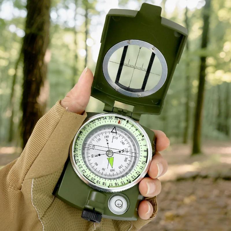 1 STÜCK Wasserdichter Hochpräzisionskompass Outdoor-Gadget Sport Wandern Bergsteigen Professionell Militär Armee Metall Visier