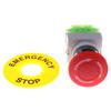 Red Mushroom Cap 1No 1Nc Dpst Emergency Stop Push Button Switch Ac 660V 10A