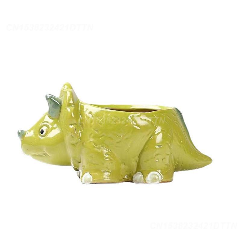 Succulent Planter Pot 15*6cm Cartoon Creative Mini Garden Decoration Planters Pot With Drain Holes Dinosaur Shaped Cartoon Cute