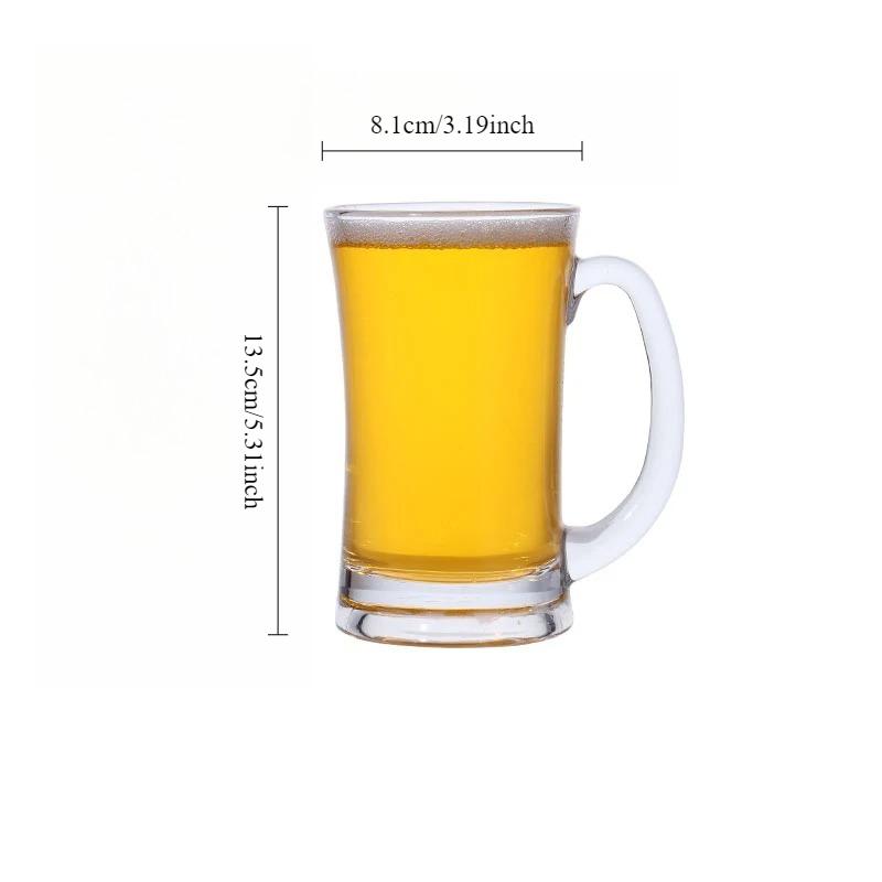 Drinking Hero Cup Draft Beer Cup Craft Beer Mug Large-capacity Glass Cup with Handle Beer Mug  Whiskey Glass Drinking Glasses 1pcs