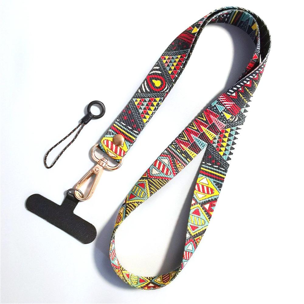 

Phone Lanyard Ethnic Style Nylon Phone Neck Phone Charm with Tether Tab + Hanging Rope,Folded Length: 40cm Pamir Totem