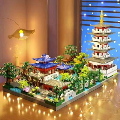 Hangzhou West Lake Model Figurine, Compatible with LEGO Bricks – Children's Handmade Toy Gift
