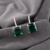 Grønn Smaragd Edelstein Sølv Smykker, 935 Massivt Sterling Sølv Øredobber Glitrende Sølv Smykker, Håndlagde Vakre Øredobber For Kvinner