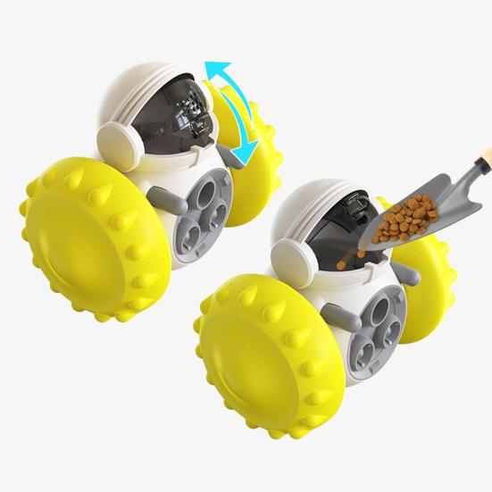 Interactive Dog Toy Robot Shapes Food Dispensing Slow Feeder Self-Moving No Power Needed Pet Enrichment Toy