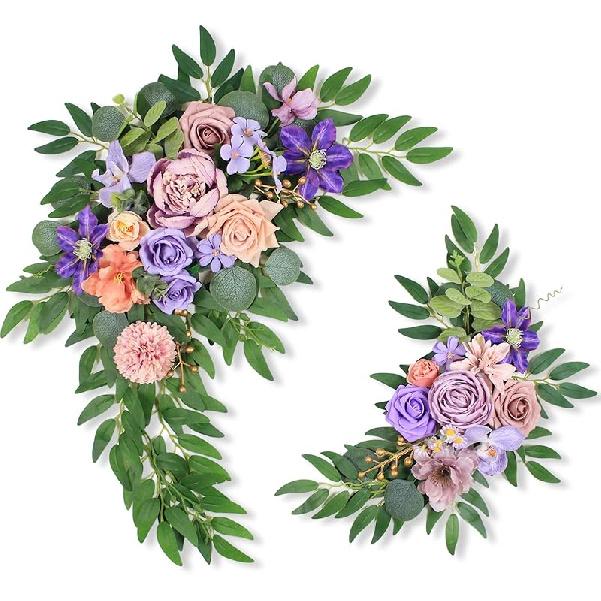 Pack of 2 Wedding Arch Flowers,Wisteria Hanging Flowers,Faux Flowers,Flower Garland Be Suited to Wedding Arch,Aisle Decorations for Wedding