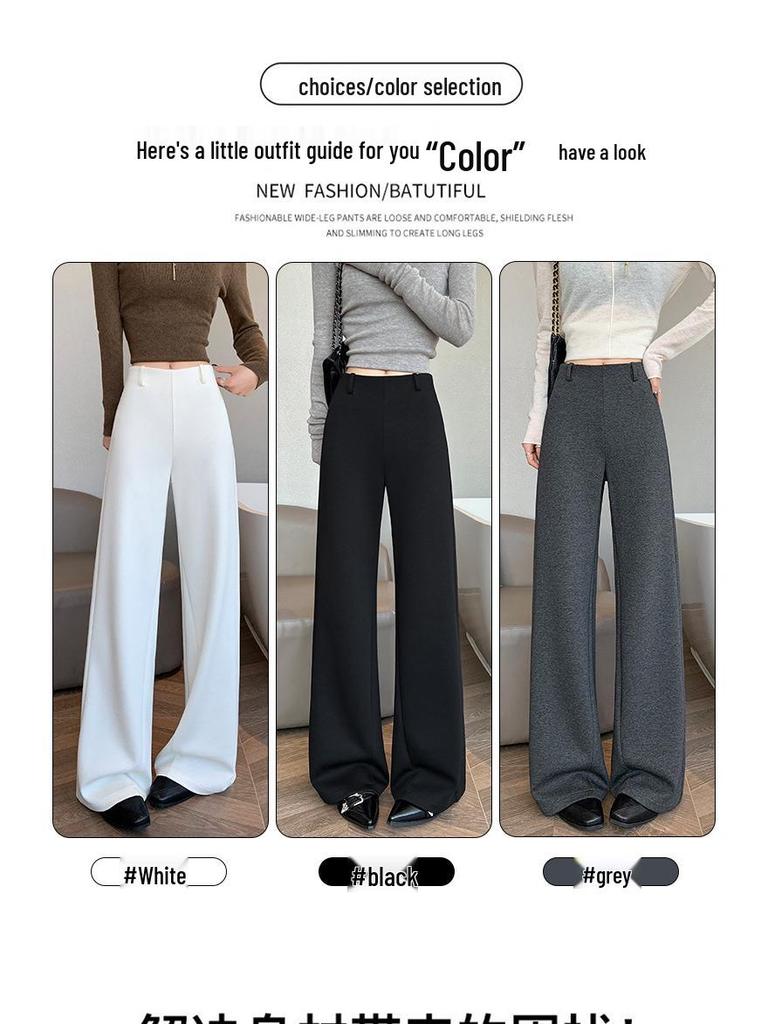 2026 Spring High Waist Slimming Modal Pants - Versatile Casual Black for Women