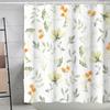 Waterproof Shower Curtain 3D Printing Tropical Jungle Plant Leaves Flowering Season Polyester Shower Curtain Free Hook