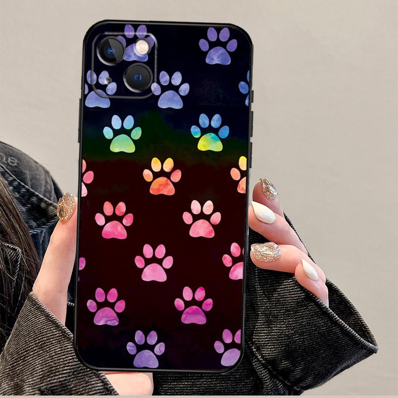 

Watercolor Paw Prints Phone Case For iPhone 17 Pro Max 14 11 15 16 Pro Max 13 12 mini 16 Plus 16e 17 Air Cover iPhone 16Pro MAX