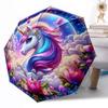Unicorn Automatic Umbrella Compact 8-Rib Design Durable  & Iron All-Season Umbrella for Travel Elegant Women's Umbrella