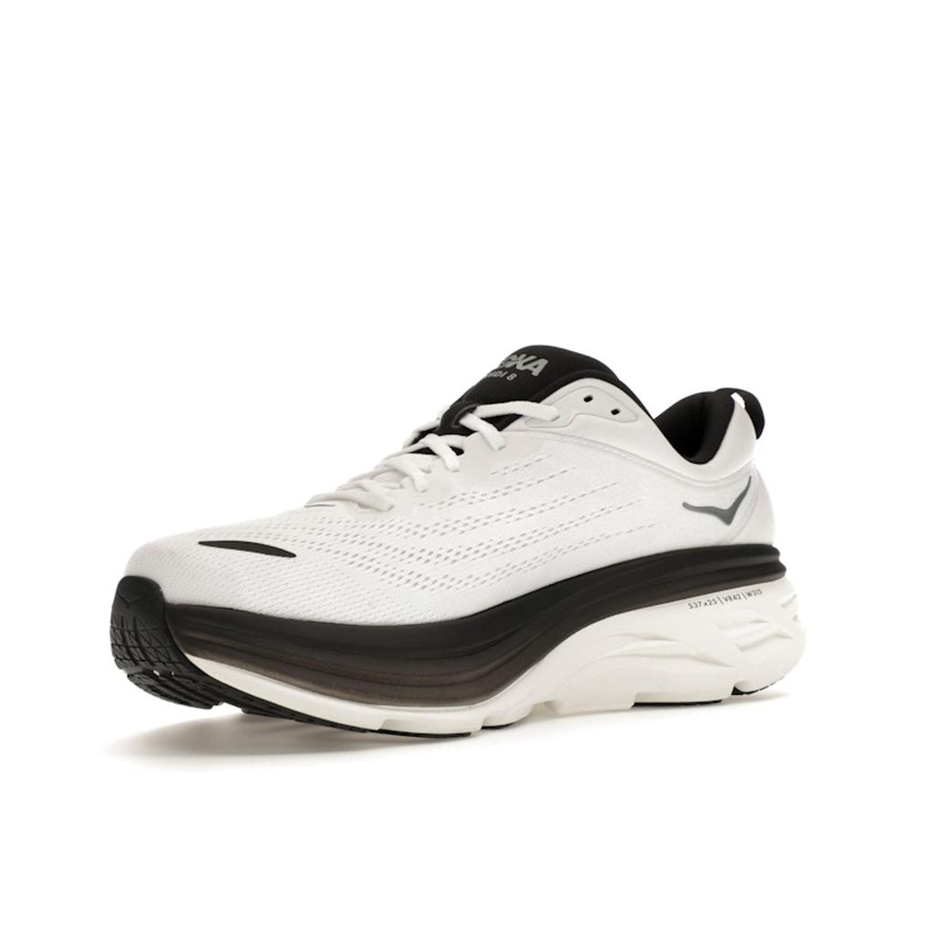 HOKA Bondi 8 White Black Men Sneakers 1123202-WBLC