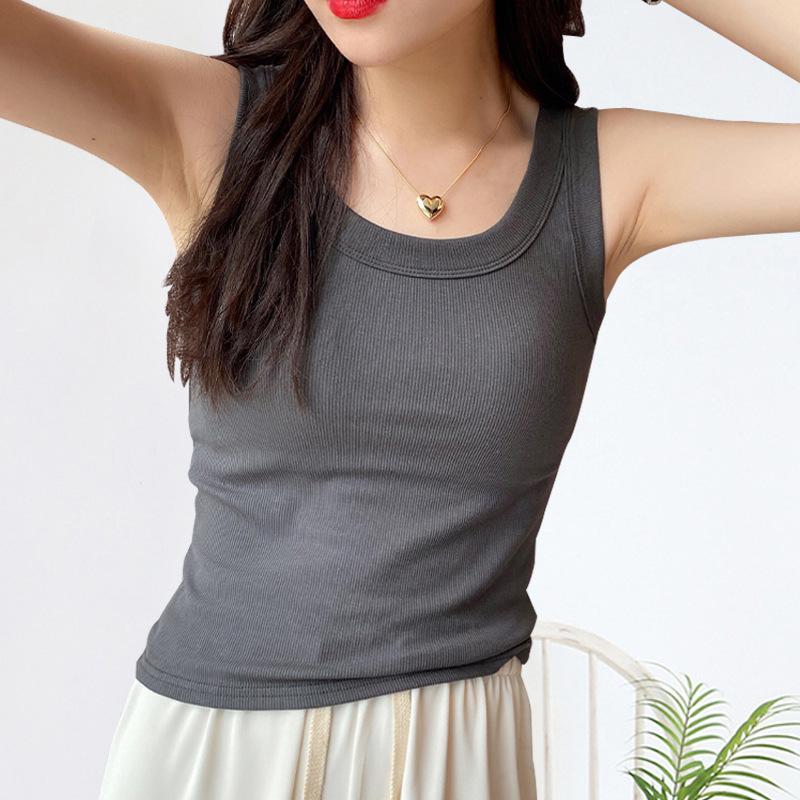 

Сплошной цвет, базовая трикотажная майка в рубчик, женские летние винтажные майки без рукавов, крутая уличная одежда для девочек, белые, черные мягкие футболки XXL