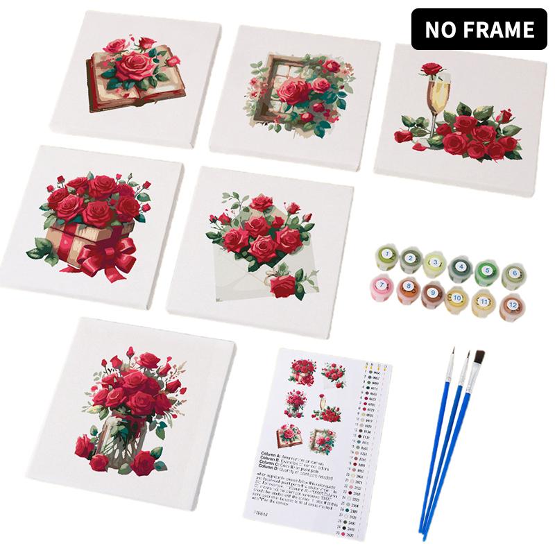 Innrammet Mal etter tall-sett for voksne 6-pakning 9-pakning Mal etter tall-sett for voksne nybegynnere